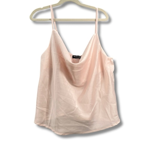 NTW Nasty Gal Women's Cowl Satin Cami Top Blush Light Pink Size 4 BRAND NEW! - Picture 2 of 10
